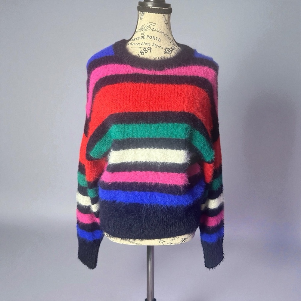 a new day Multicolor Crew Neck Eyelash Striped Sweater - Picture 2 of 6